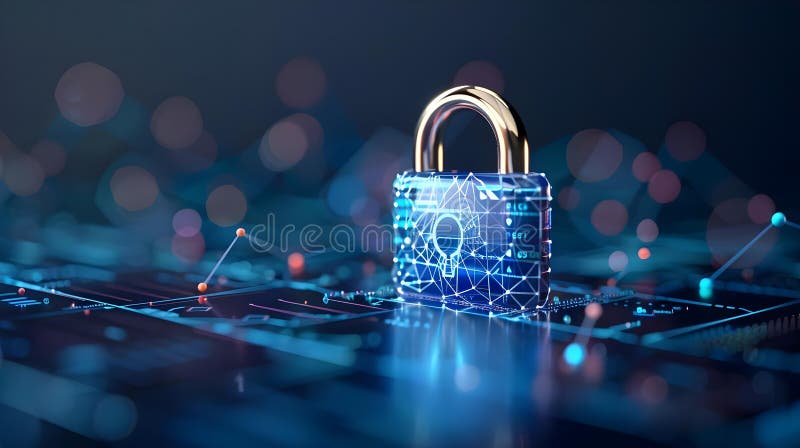 цифровая крепость : безопасное шифрование данных. методы защиты данных концепции иллюстрация штока