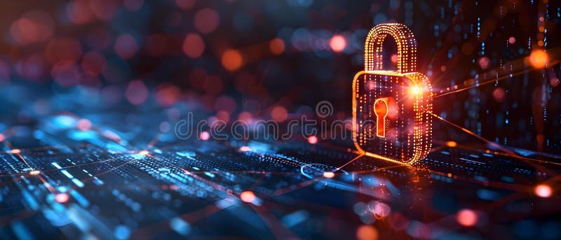 цифровая крепость : защита данных в области технологий. концепция защиты данных кибербезопасности иллюстрация вектора