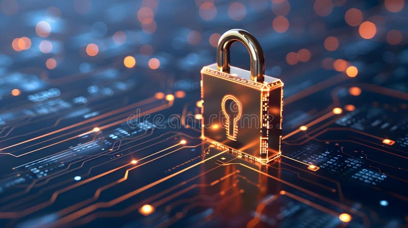 цифровая крепость : защищенная информационная сеть. концепция безопасности данных сети шифрование данных кибербезопасность иллюстрация вектора