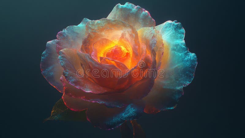 Цифровое искусство Rose с яркой светящейся частицей бесплатная иллюстрация