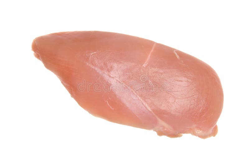 A raw chicken breast isolated on white. A raw chicken breast isolated on white