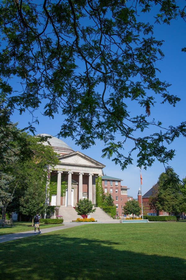 Hendricks Chapel is situated in the middle of the Syracuse campus, perpendicular to the Quad. Built in 1930, Hendricks was the third largest University chapel in the country at the time of its construction and seats 1,450 people. The chapel's architects were James Russell Pope and Dwight James Baum from the Class of 1909. Francis Hendricks, a state senator and SU trustee, donated the chapel honoring his late wife. The Georgia limestone and brick chapel serves all faiths. The chapel's pulpit was a gift from the Class of 1918 while the Aeolian organ was a gift of Francis Hendricks' niece, Kathryn but was replaced in 1952. Hendricks Chapel hosts a variety of events, speakers, and religious activities throughout the year. Hendricks Chapel is situated in the middle of the Syracuse campus, perpendicular to the Quad. Built in 1930, Hendricks was the third largest University chapel in the country at the time of its construction and seats 1,450 people. The chapel's architects were James Russell Pope and Dwight James Baum from the Class of 1909. Francis Hendricks, a state senator and SU trustee, donated the chapel honoring his late wife. The Georgia limestone and brick chapel serves all faiths. The chapel's pulpit was a gift from the Class of 1918 while the Aeolian organ was a gift of Francis Hendricks' niece, Kathryn but was replaced in 1952. Hendricks Chapel hosts a variety of events, speakers, and religious activities throughout the year.