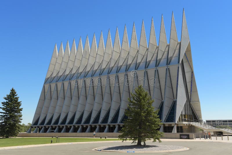 Colorado Springs, CO, USA â€“ July 23, 2016: Air Force Academy Chapel in Colorado Springs, Colorado. Colorado Springs, CO, USA â€“ July 23, 2016: Air Force Academy Chapel in Colorado Springs, Colorado.