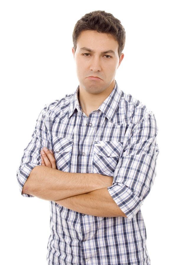 Sulky раздражительный человек с Morose Scowl Стоковое Изображение ...