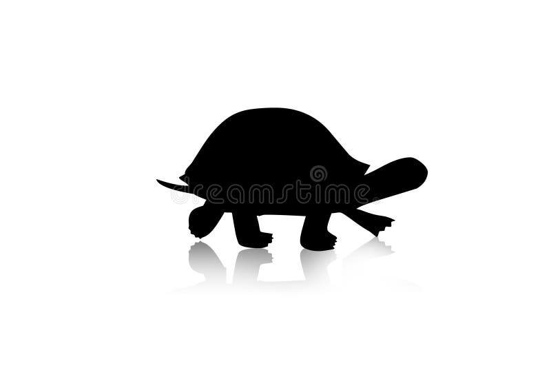 Turtle black silhouette walking, illustration. Turtle black silhouette walking, illustration