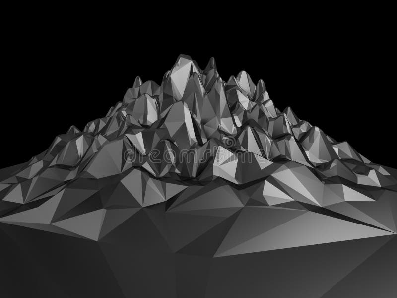 черная абстрактная полигональная предпосылка ландшафта 3d бесплатная иллюстрация черная абстрактная полигональная предпосылка ландшафта 3d бесплатная иллюстрация