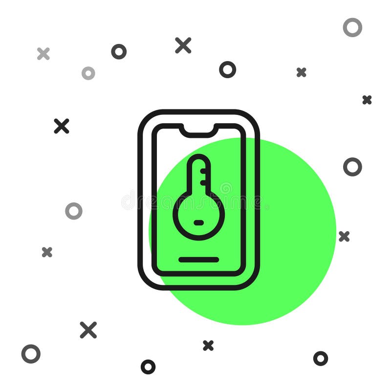 черная линия онлайн недвижимость дом на смартфоне значок изолирован на белом фоне. концепция ссуды на покупку жилья иллюстрация вектора