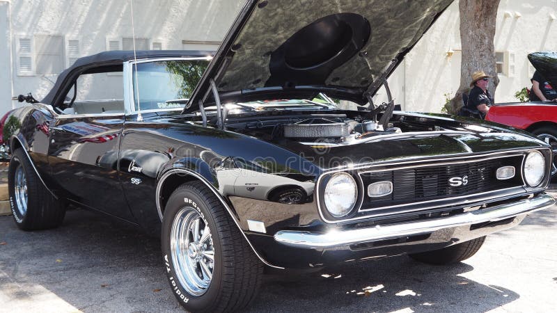 Черная машина 1967 мышцы Chevrolet Camaro ss американский стоковая фотография