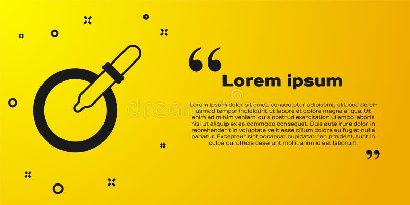 черная тарелка петри с пикетом на желтом фоне. вектор иллюстрация вектора
