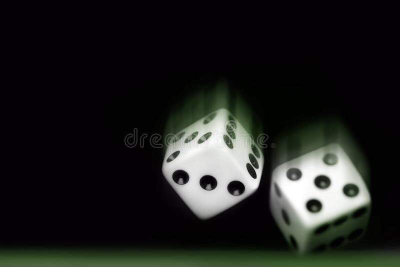 Rolling Two dices on black background with motion blur. Rolling Two dices on black background with motion blur