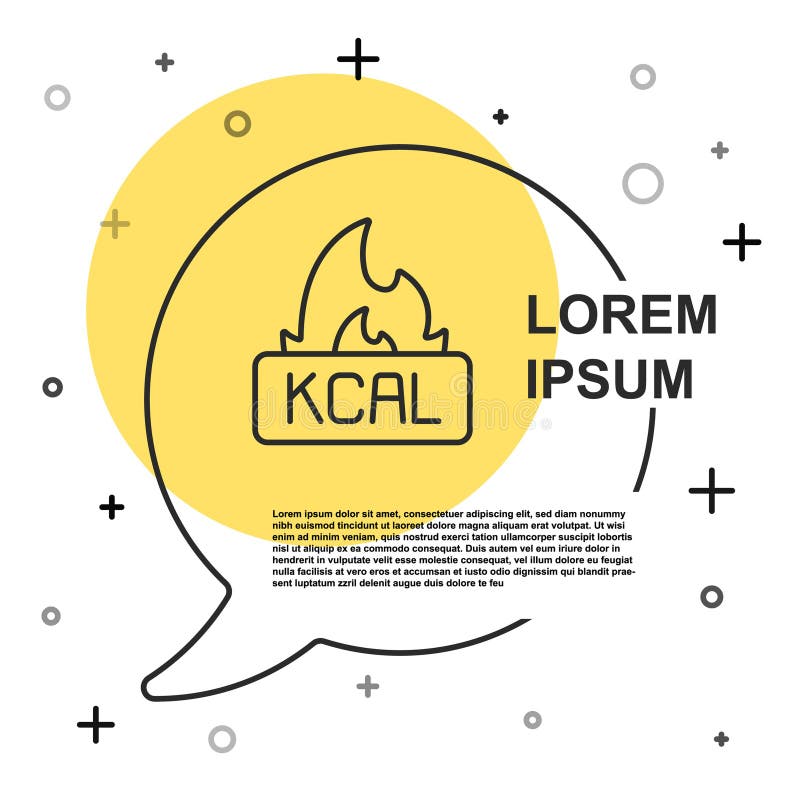 Черный значок Kcal изолирован на белом фоне. Здоровое питание. Случайные динамические фигуры. Вектор иллюстрация вектора