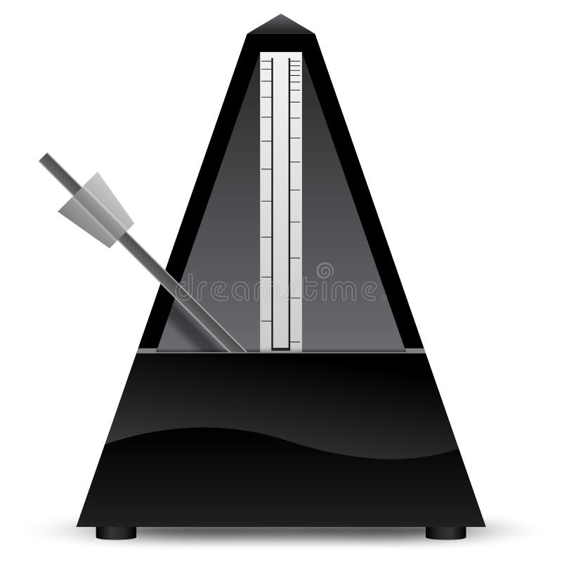 Black metronome on white background illustration. Black metronome on white background illustration.