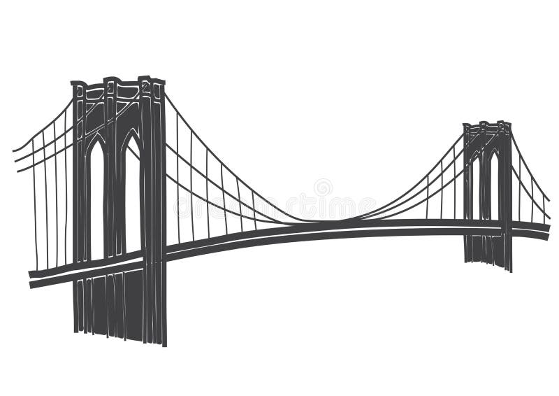 Simple illustration of Brooklyn Bridge in New York. Simple illustration of Brooklyn Bridge in New York