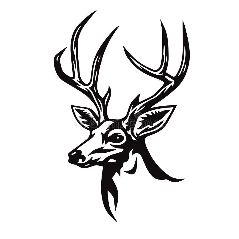 Чертеж оленей головной стилизованный Иллюстрация вектора шаблона логотипа
