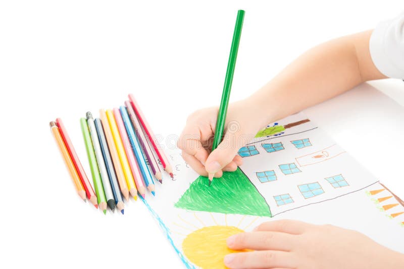 Детский рисунок от руки стоковое фото