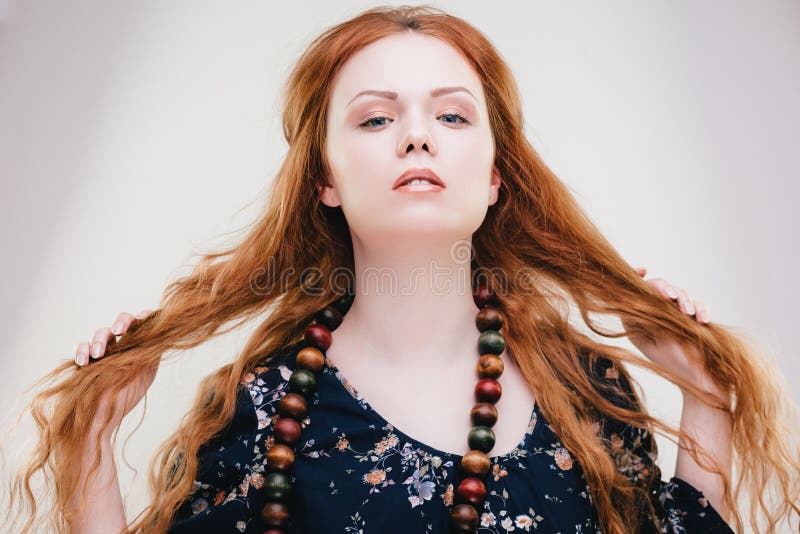 Daddy long hair sensual redhead