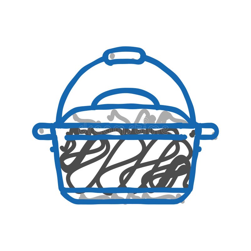 чугун голландская кухня посуда иконка doodle иллюстрация иллюстрация вектора