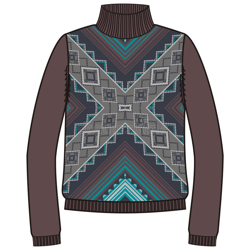 Шлямбур зимы теплый племенной для navajo коренного американца knit handmade, стиля фуфайки бесплатная иллюстрация Шлямбур зимы теплый племенной для navajo коренного американца knit handmade, стиля фуфайки бесплатная иллюстрация