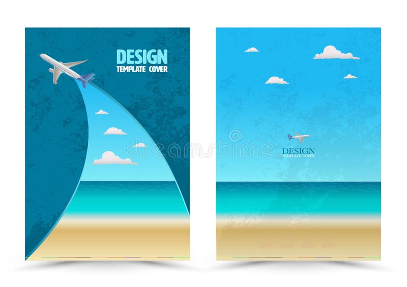 Cover page layout template with airplane. Vector illustration. Can use for travel tour concept Leaflet, brochure, book, magazine, document template and business report cover. Cover page layout template with airplane. Vector illustration. Can use for travel tour concept Leaflet, brochure, book, magazine, document template and business report cover.