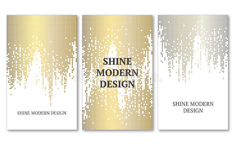 Template for banner, flyers, save the date, birthday or other invitation. Gold and silver rain on white background. Vector illustration. Template for banner, flyers, save the date, birthday or other invitation. Gold and silver rain on white background. Vector illustration