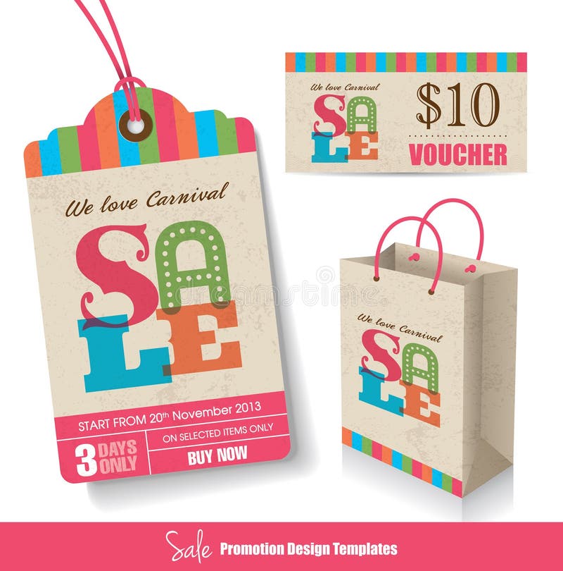 Sale Tag, Paper Bag & Voucher Design Templates. Sale Tag, Paper Bag & Voucher Design Templates
