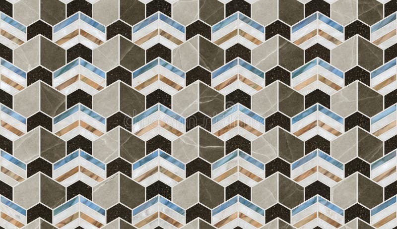 Marble abstract design pattern for wall tile and floor tile, mosaic, geometric, home decorative art wall tiles stock illustration