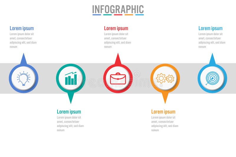 Шаблон дела infographic с 5 вариантами, абстрактными элементами иллюстрация штока Шаблон дела infographic с 5 вариантами, абстрактными элементами иллюстрация штока
