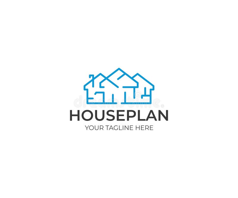 Шаблон логотипа плана дома Дизайн вектора Floorplan иллюстрация штока Шаблон логотипа плана дома Дизайн вектора Floorplan иллюстрация штока