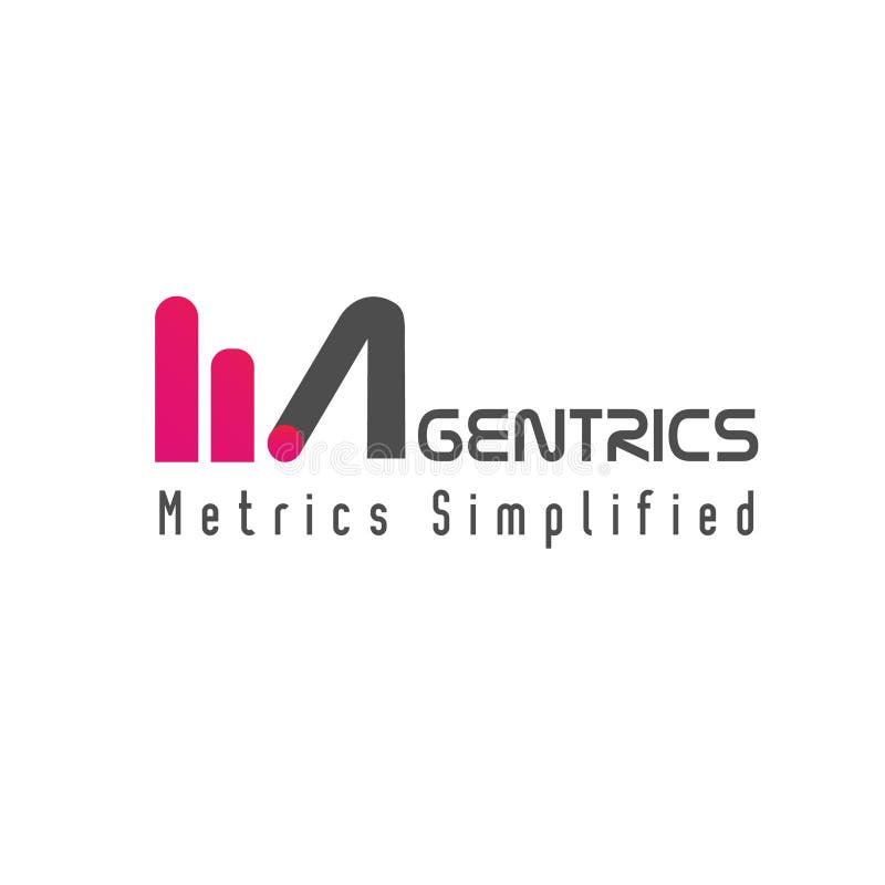 Шаблон логотипа слова метрической системы мер Magentrics иллюстрация штока Шаблон логотипа слова метрической системы мер Magentrics иллюстрация штока