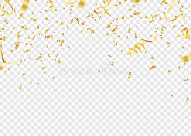 Шаблон предпосылки торжества с лентами confetti и золота A иллюстрация вектора