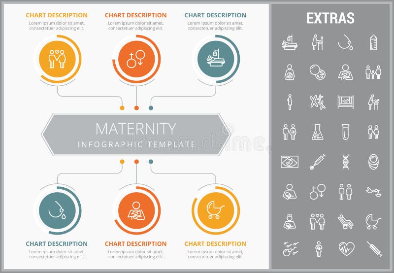 Maternity infographic template, elements and icons. Infograph includes customizable graphs, charts, line icon set with pregnant woman, breast feeding, child care, reproductive technologies etc. Maternity infographic template, elements and icons. Infograph includes customizable graphs, charts, line icon set with pregnant woman, breast feeding, child care, reproductive technologies etc.