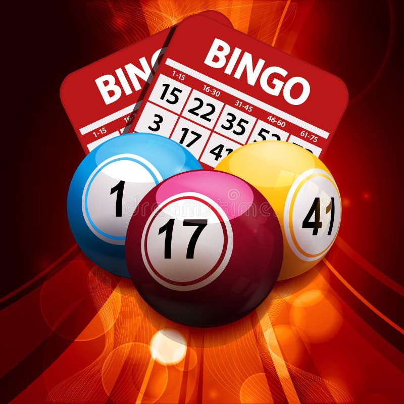 Шарики и карточки Bingo на накаляя абстрактной предпосылке иллюстрация штока Шарики и карточки Bingo на накаляя абстрактной предпосылке иллюстрация штока