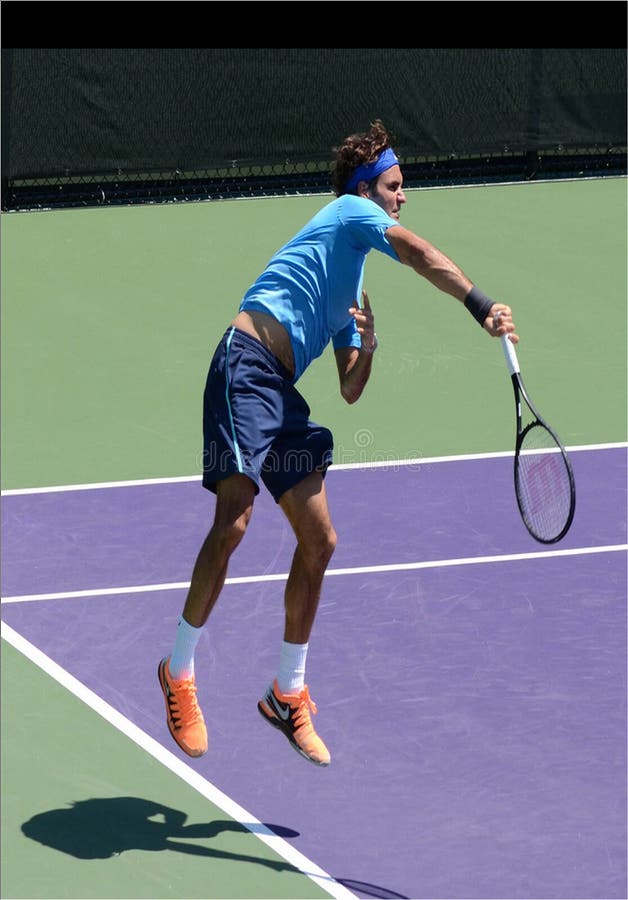 Швейцарский теннис Роджер Federer на Сони открытом стоковые изображения rf