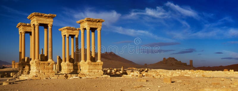 The ruins of the ancient city Palmyra. The ruins of the ancient city Palmyra