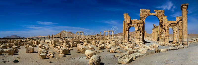 The ruins of the ancient city Palmyra. The ruins of the ancient city Palmyra