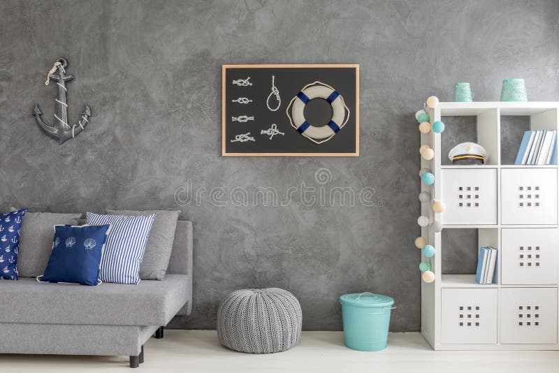 Шкаф Minimalistic в сером интерьере комнаты иллюстрация штока Шкаф Minimalistic в сером интерьере комнаты иллюстрация штока