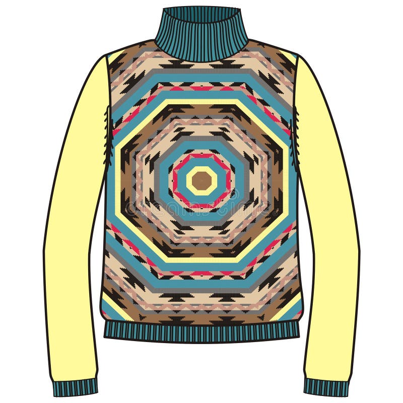 Шлямбур зимы теплый племенной для navajo коренного американца knit handmade, boho стиля фуфайки бесплатная иллюстрация Шлямбур зимы теплый племенной для navajo коренного американца knit handmade, boho стиля фуфайки бесплатная иллюстрация