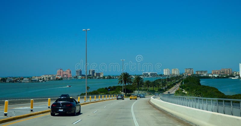 The approach to Clearwater beach Florida. The approach to Clearwater beach Florida