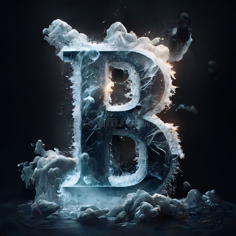шрифт. буква b 3d. алфавит изо льда бесплатная иллюстрация