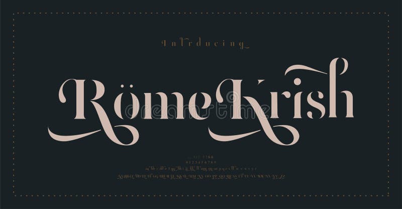 шрифт и номер. typography элегантная свадебная надпись serif fonts декоративная винтажная концепция ретро иллюстрация вектора
