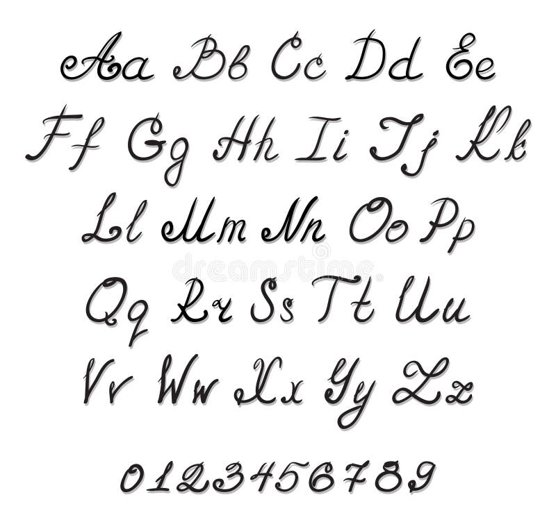 Alphabet handwriting fonts isolated vector. Alphabet handwriting fonts isolated vector