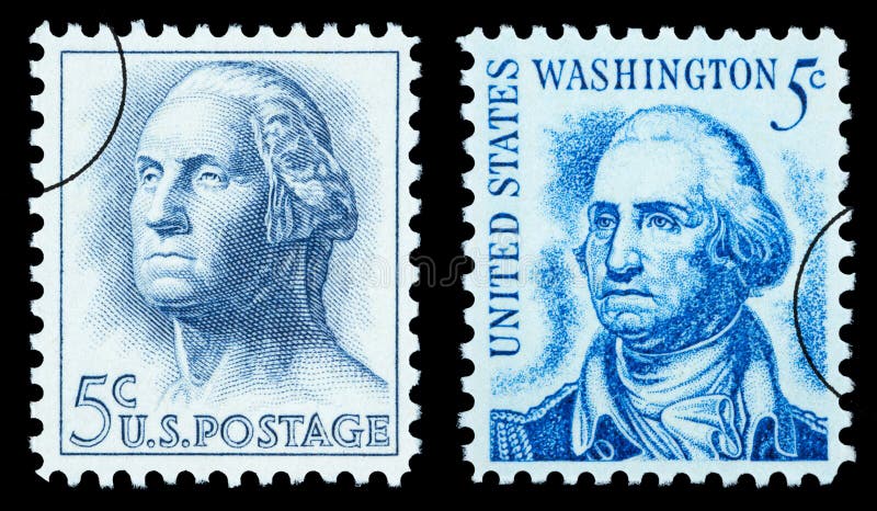 UNITED STATES AMERICA - CIRCA 1970: A pair of postage stamp printed in the USA showing George Washington, circa 1970. UNITED STATES AMERICA - CIRCA 1970: A pair of postage stamp printed in the USA showing George Washington, circa 1970