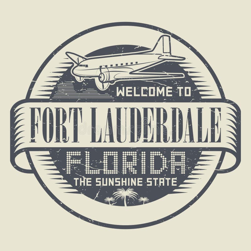 Штемпель с гостеприимсвом текста к Fort Lauderdale, Флориде иллюстрация штока Штемпель с гостеприимсвом текста к Fort Lauderdale, Флориде иллюстрация штока