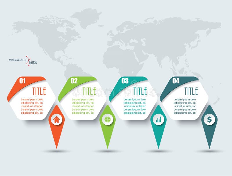Элементы Infographic с 4 вариантами и картами мира бесплатная иллюстрация Элементы Infographic с 4 вариантами и картами мира бесплатная иллюстрация