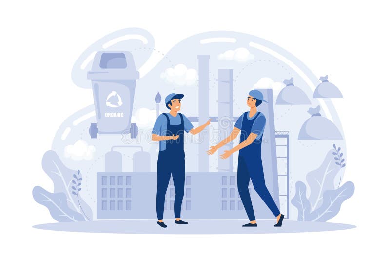 экология экологически чистая метафора утилизация отходов иллюстрация вектора