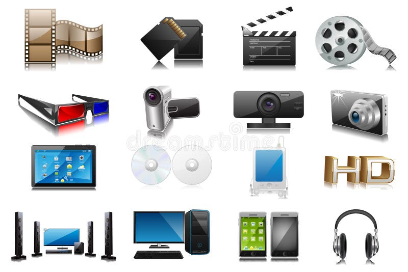 Easy to edit collection of electronic and media device. Easy to edit collection of electronic and media device