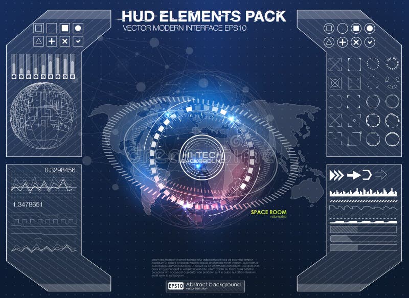 элементы infographic футуристический пользовательский интерфейс HUD UI UX Абстрактная предпосылка с соединяясь точками и линиями бесплатная иллюстрация