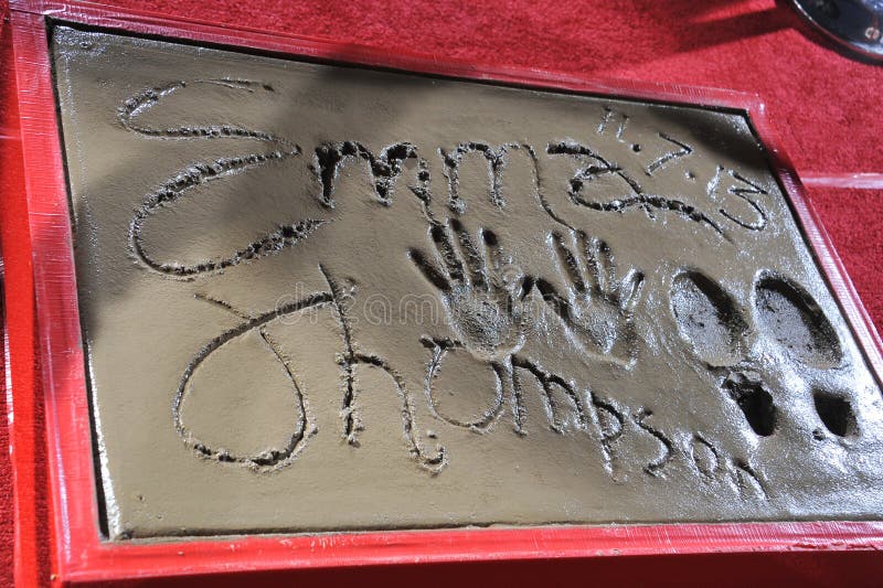Эмма thompsons hand&footprints стоковые фотографии rf