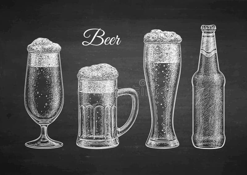 Hops, malt, beer glass and beer mug. Isolated on white background. Hand drawn vector illustration. Retro style. Hops, malt, beer glass and beer mug. Isolated on white background. Hand drawn vector illustration. Retro style.