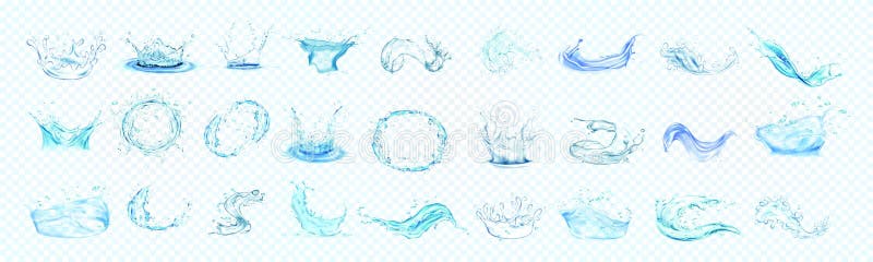 Эффект просачивания воды на прозрачном фоне с резким и отражением. Реалистичная иллюстрация вектора. иллюстрация вектора